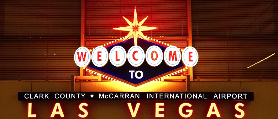 Las Vegas Airport sign at night