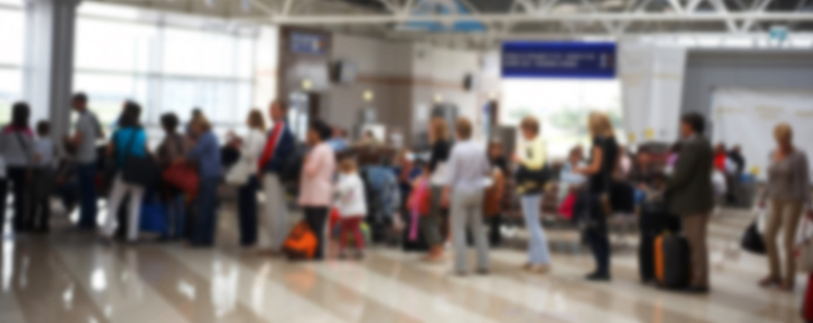 TSA security line at JFK