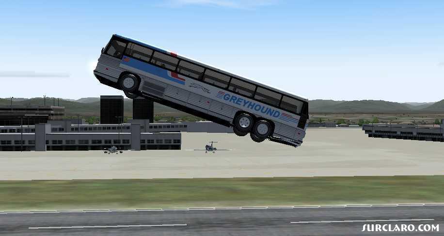 flying greyhound bus